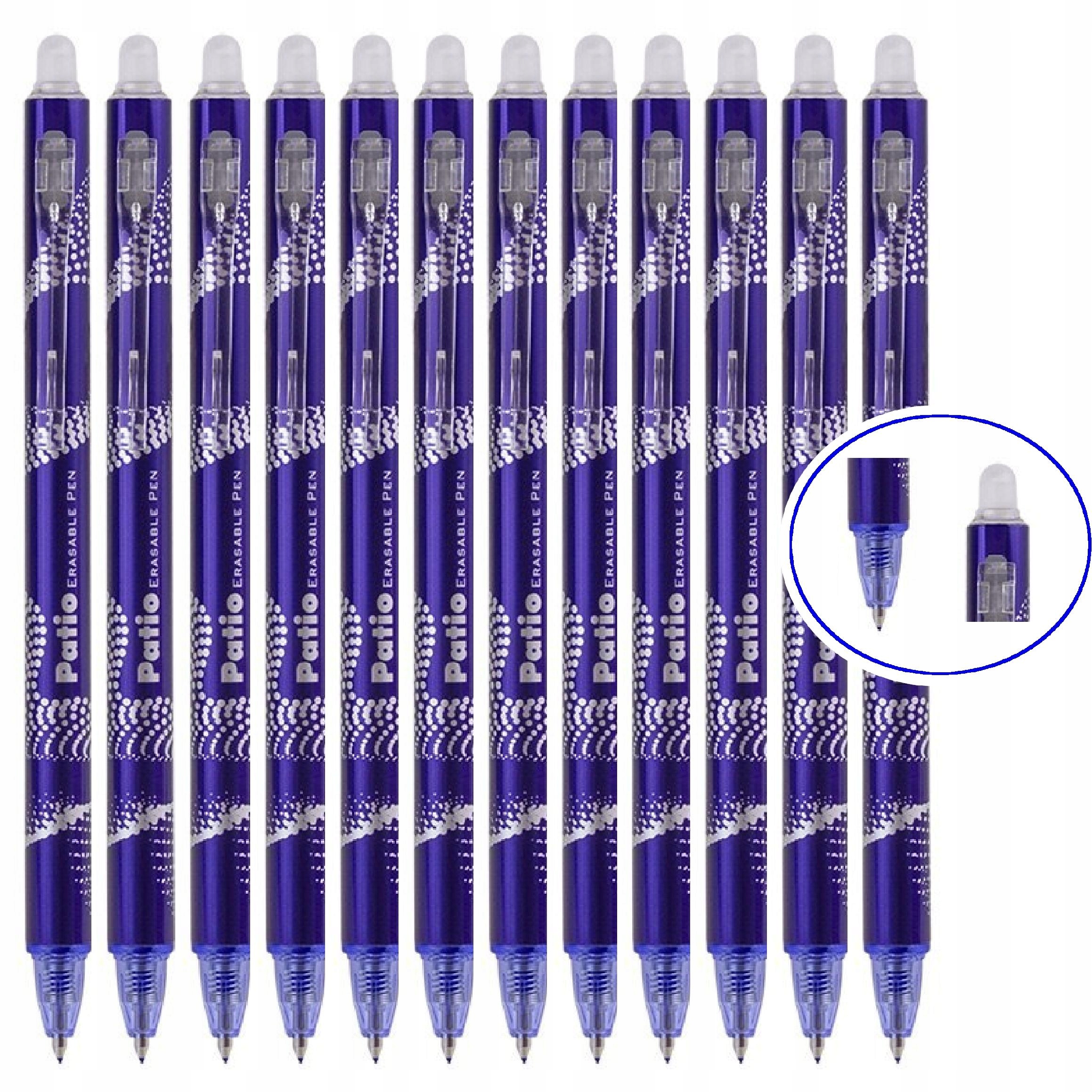 ZESTAW DŁUGOPIS ŚCIERALNY AUTOMATYCZNY PATIO 12szt