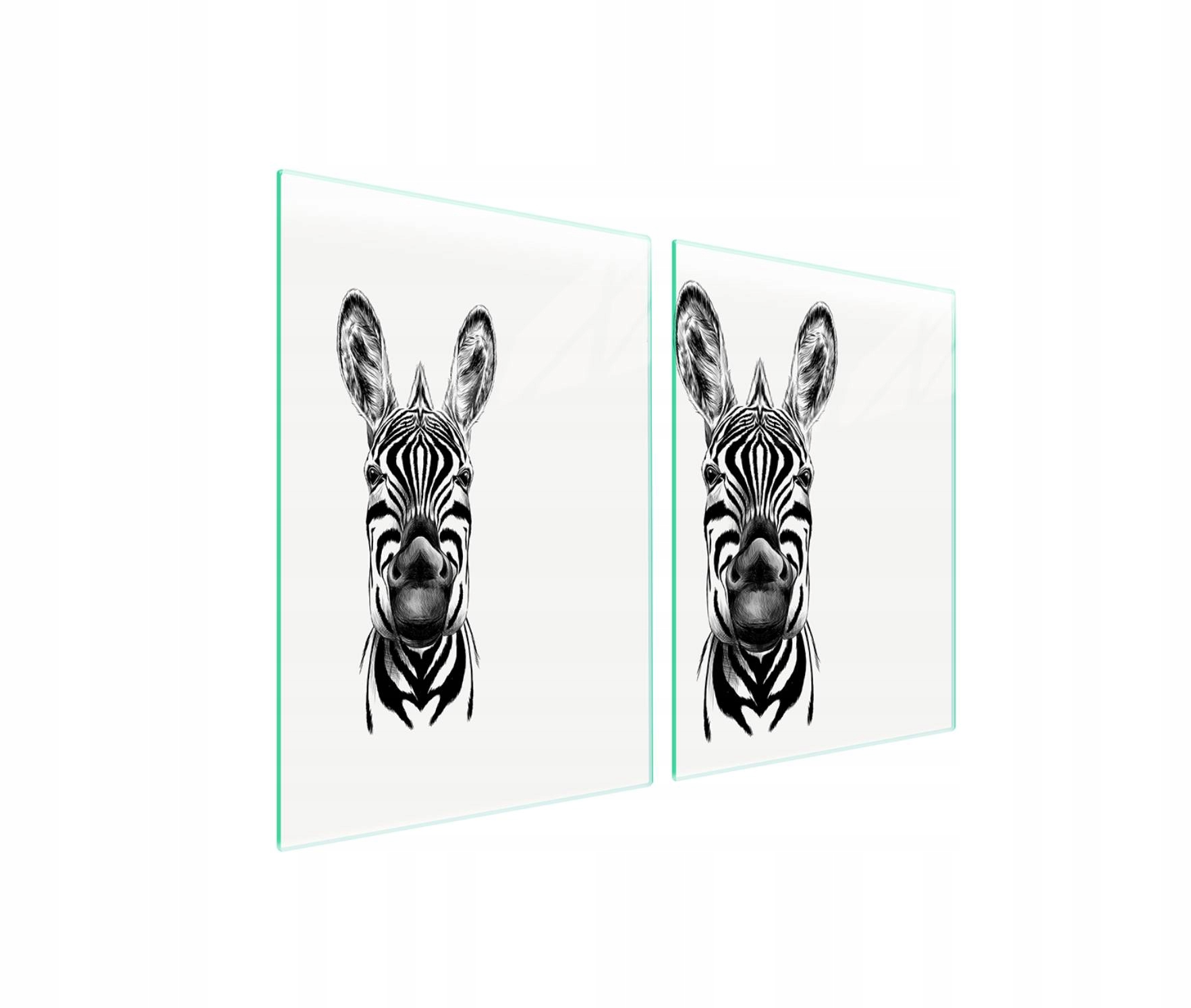 Skleněná ochranná deska na sporák 2x45x52 Zebra na zeď 7v1