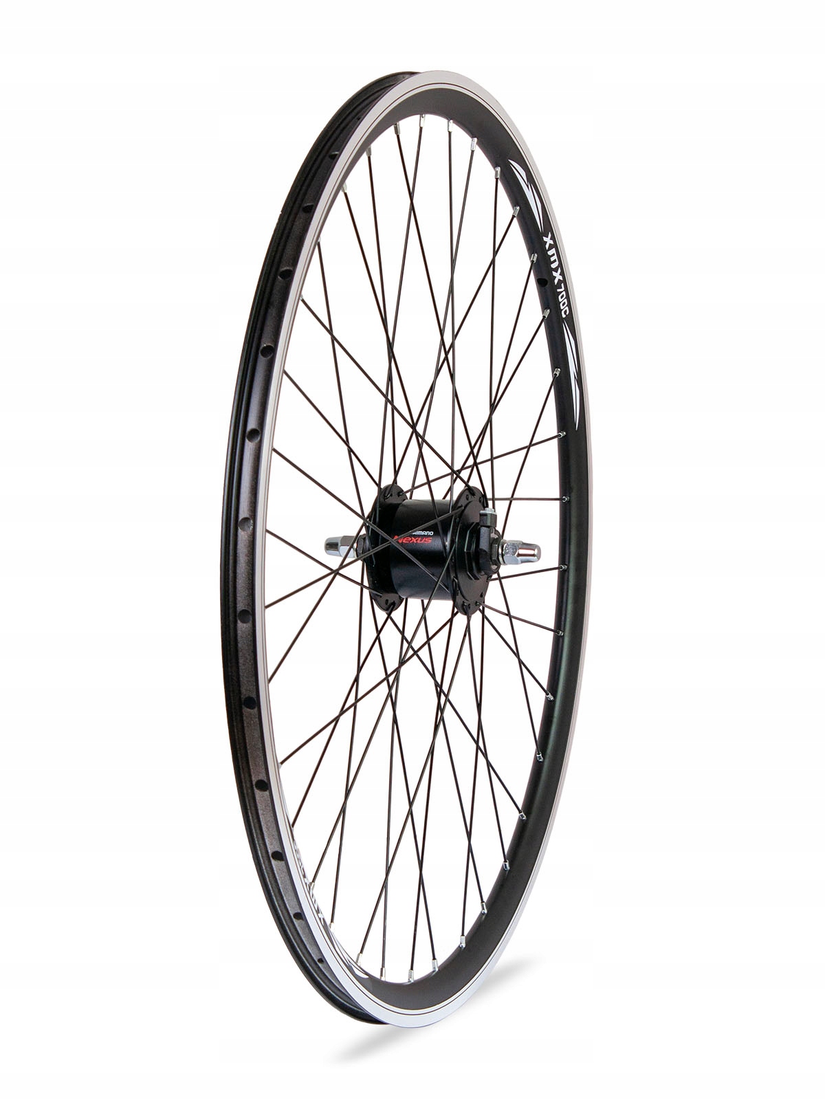 Koło rowerowe przód 28 cali Prądnica Shimano 3W Czarne Stożkowe Czar