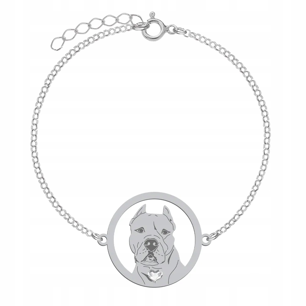 Stříbrný náramek s psem Argentinský pes 925 Šperky Gravírování Bonus
