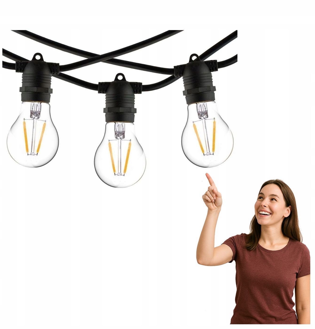 Vonkajšia girlanda Festoon Lights 6 m 10xE27 Nowodvorski
