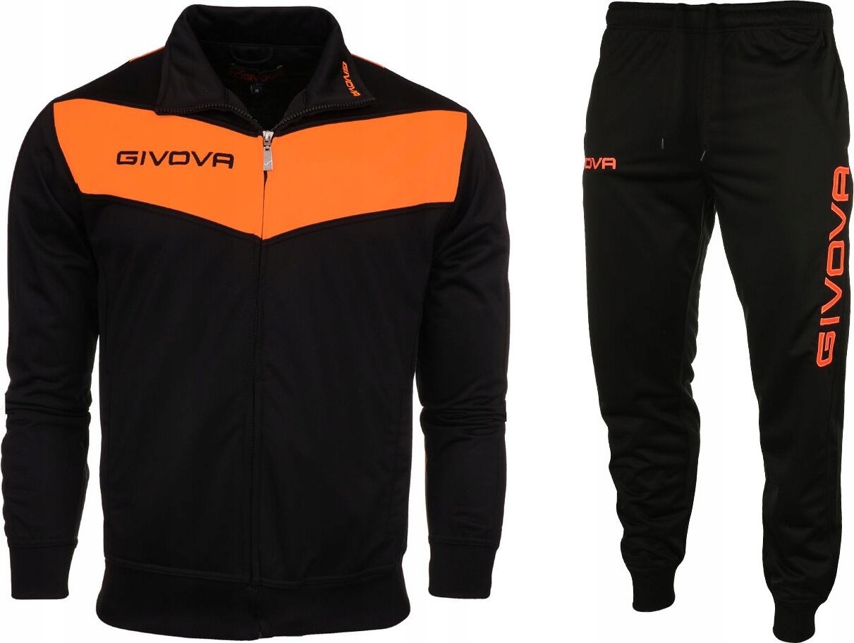 Teplákovka Givova Tuta Visa Fluo Černo-oranžová TR018F 1028 vel. S