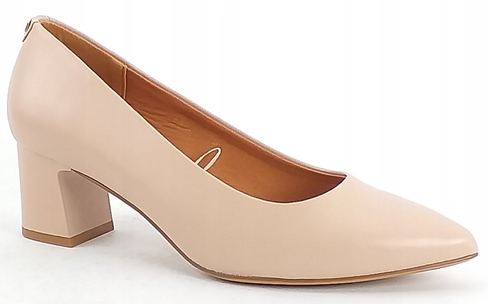 Czółenka Sergio Leone PB413 Obuwie Damskie Półbuty Na Słupku Kremowy Róż 36