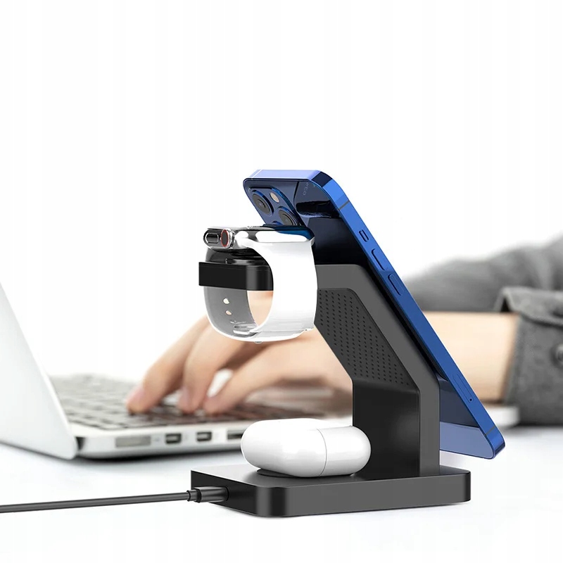 ŁADOWARKA INDUKCYJNA BEZPRZEWODOWA 3w1 MagSafe S043 Złącza USB 3.1 typ C USB typ C