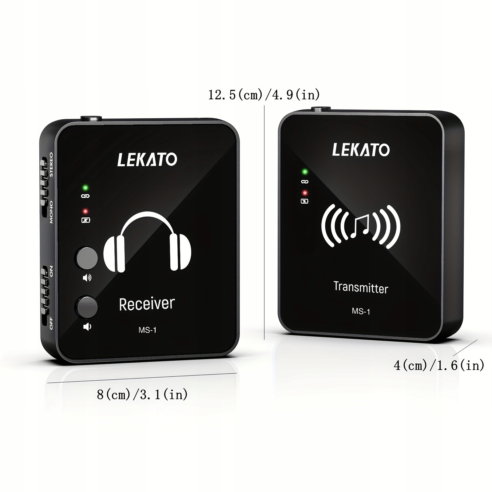 LEKATO MS-1 Wireless in Ear Monitor System 2.4G Stereo Wireless IEM System Waga produktu z opakowaniem jednostkowym 1.43 kg