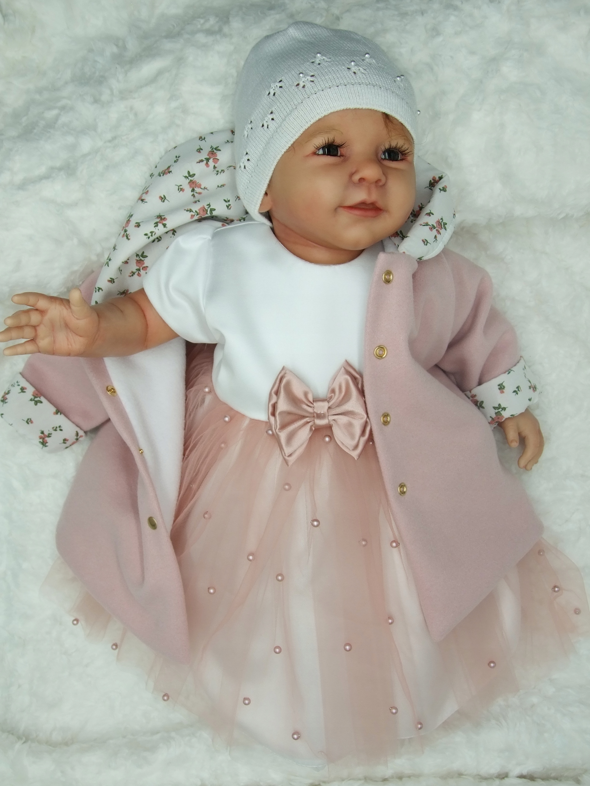 Wiosenny KOMPLET do chrztu 3cz dla dziewczynki 68r Marka Inna marka