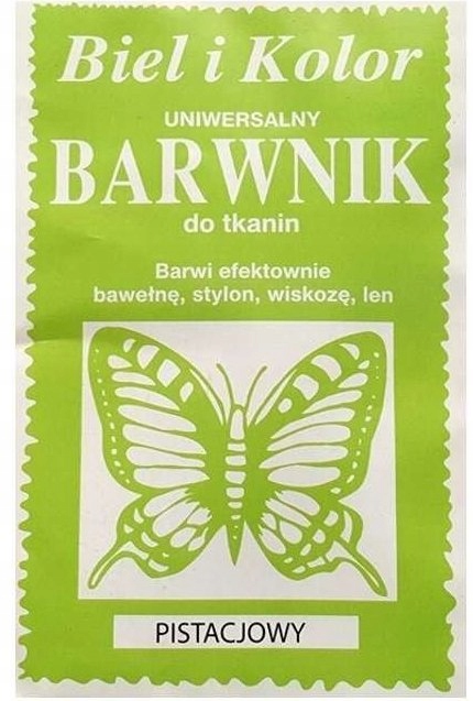 

Barwnik do tkanin ubrań pistacjowy 10g 31kol.
