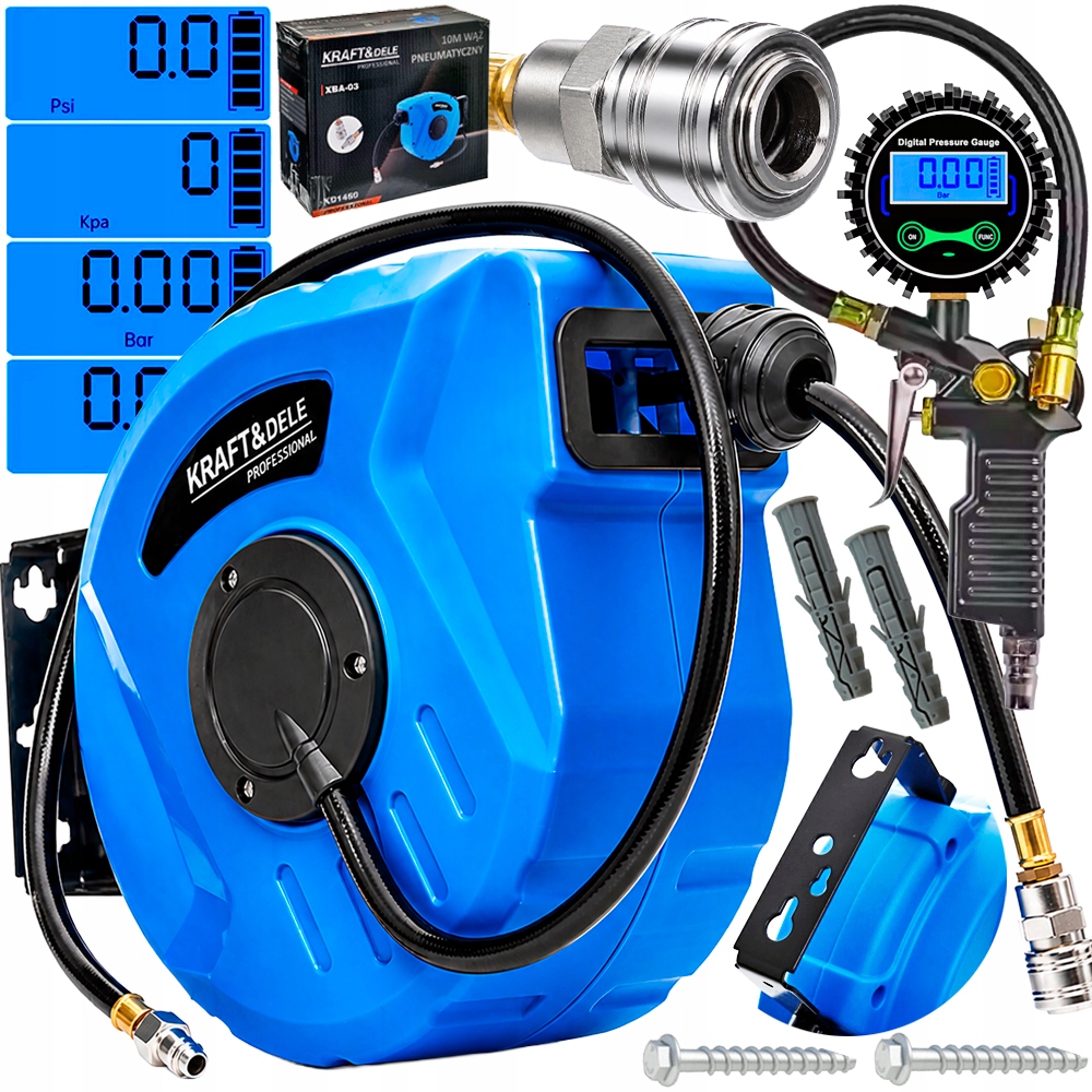 Pneumatická Hadice Na Navíječi Automatický Buben 10M 8x12mm LCD Pistole