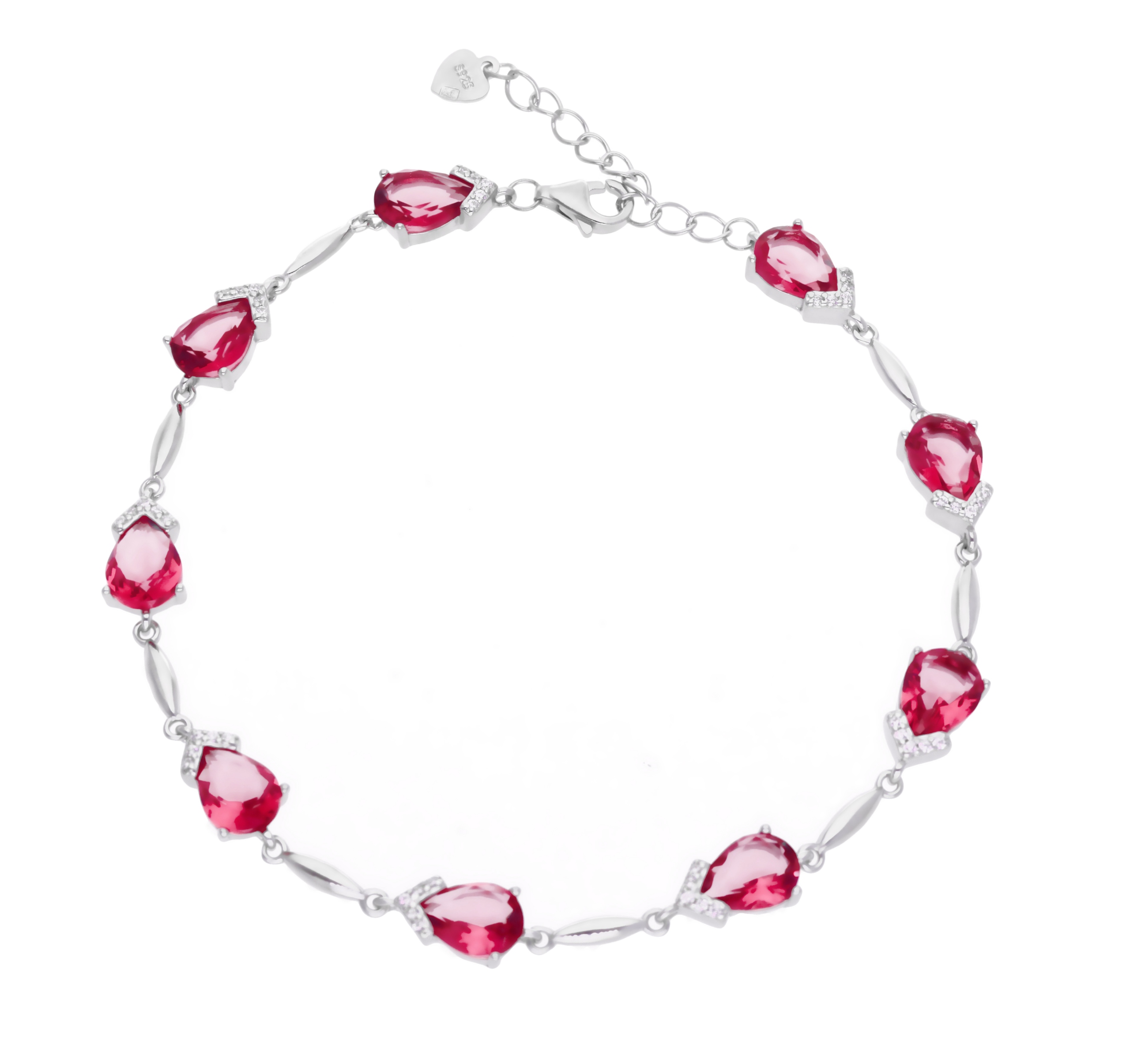 Stříbrný náramek Ag 925 s kameny IM0404BR/PINK