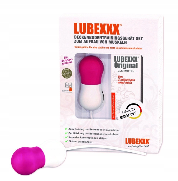 Lubexxx Zestaw do ćwiczeń mięśni dna miednicy ciężarki lubrykant