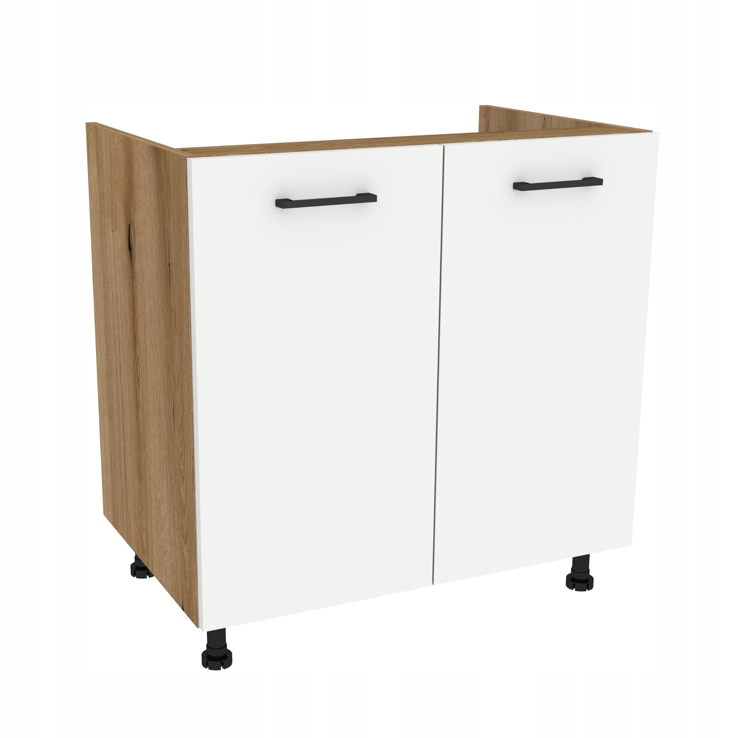 Spodná kuchynská skrinka pod umývadlo 80 Capri korpus Dub Evoke predná strana Biela Matná