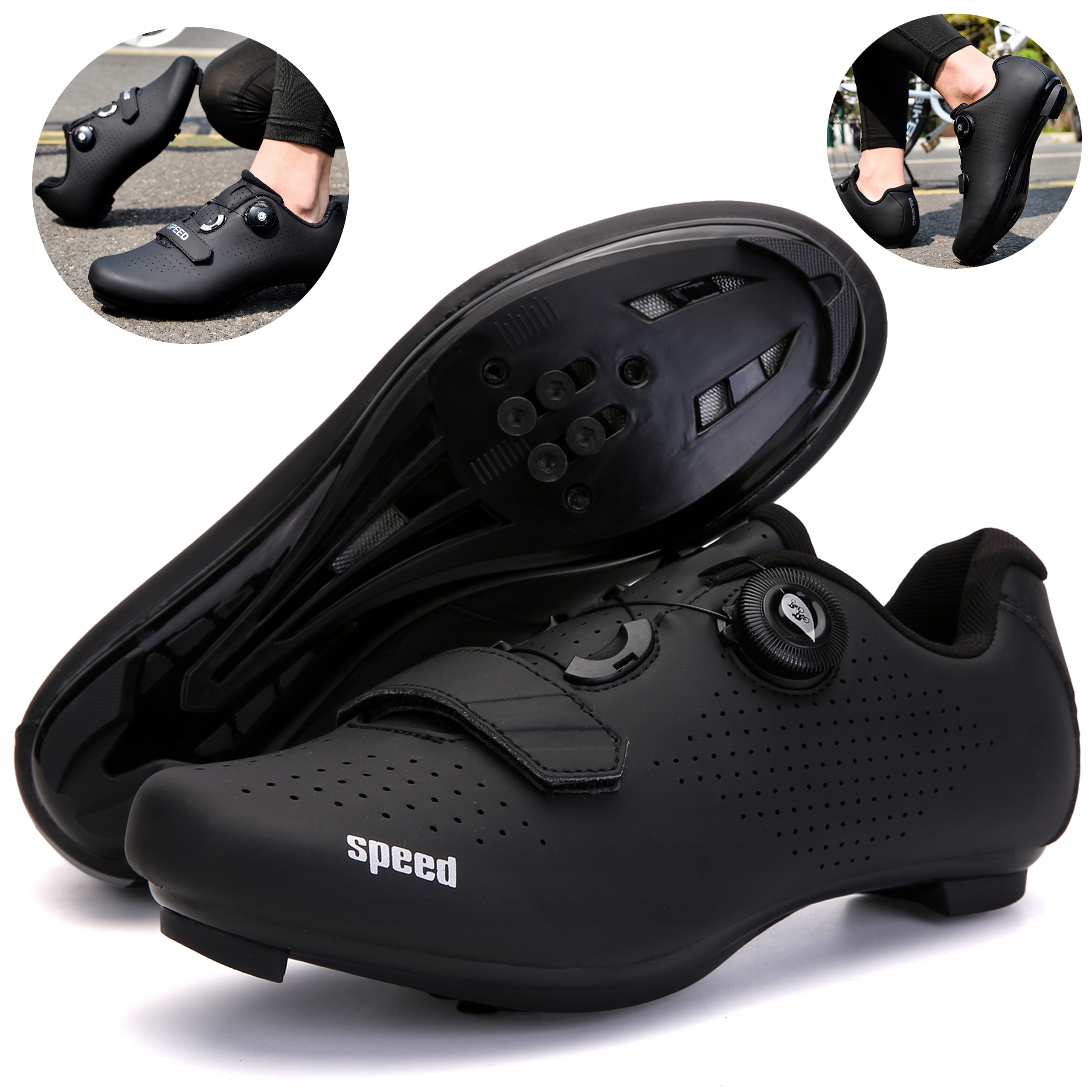 Buty rowerowe męskie damskie Mtb Spd rower czarne Szosa szosowe wpinane 41