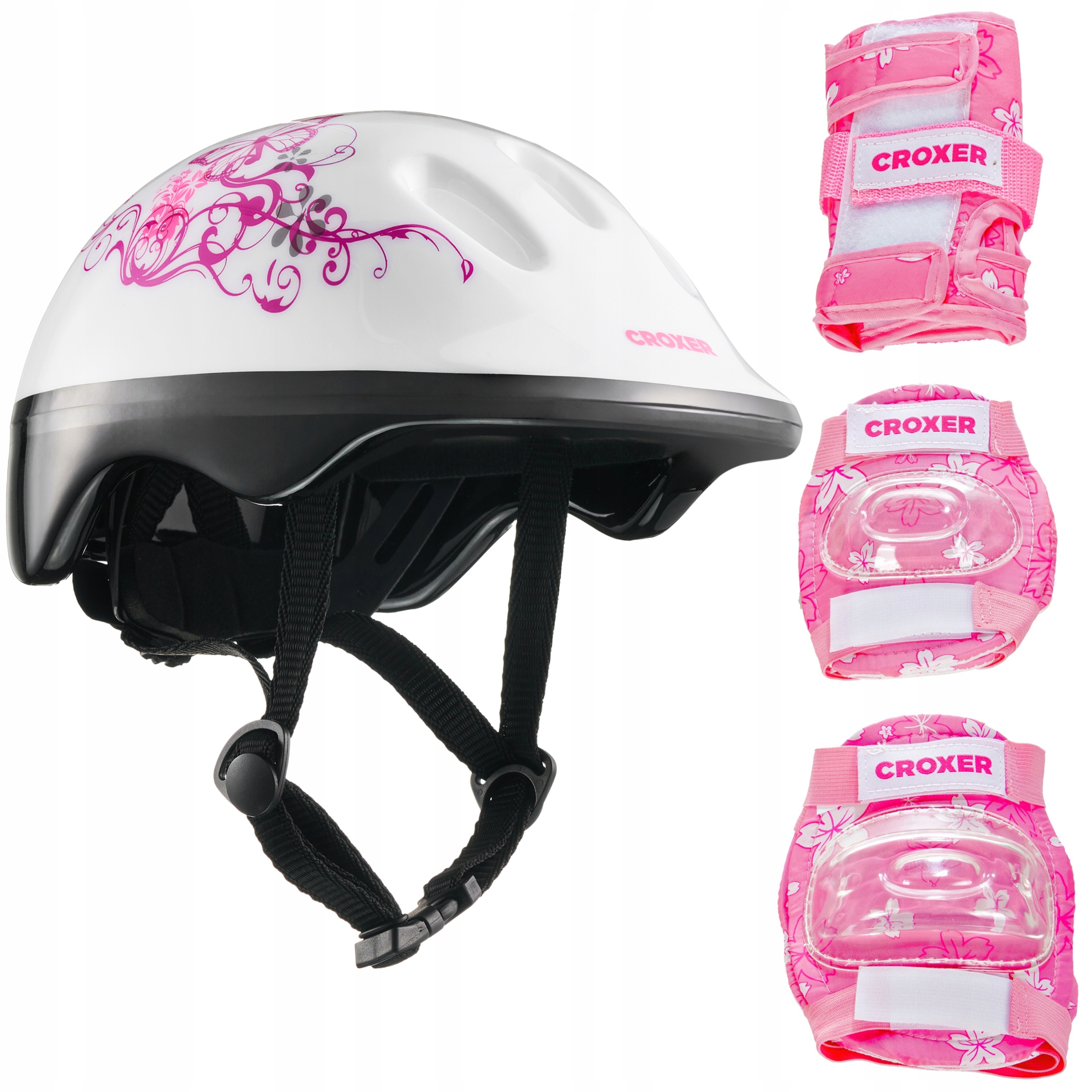 Zestaw różowy Croxer Ochraniacze Fibre Xs Kask Silky Xs