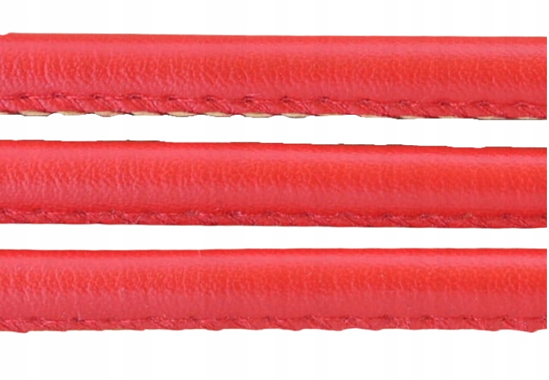[73755] Rzemień skórzany szyty 5mm czerwony 50cm