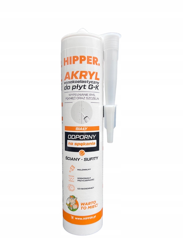 

Akryl wysokoelastyczny do płyt G-k 300ml Hipper