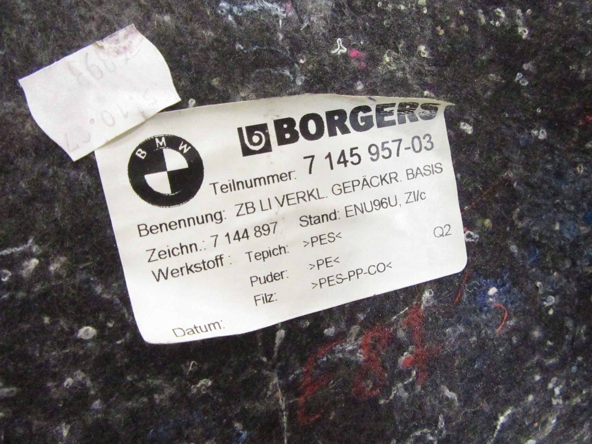 cover side upholstery boot left left rear part BMW e81 e87