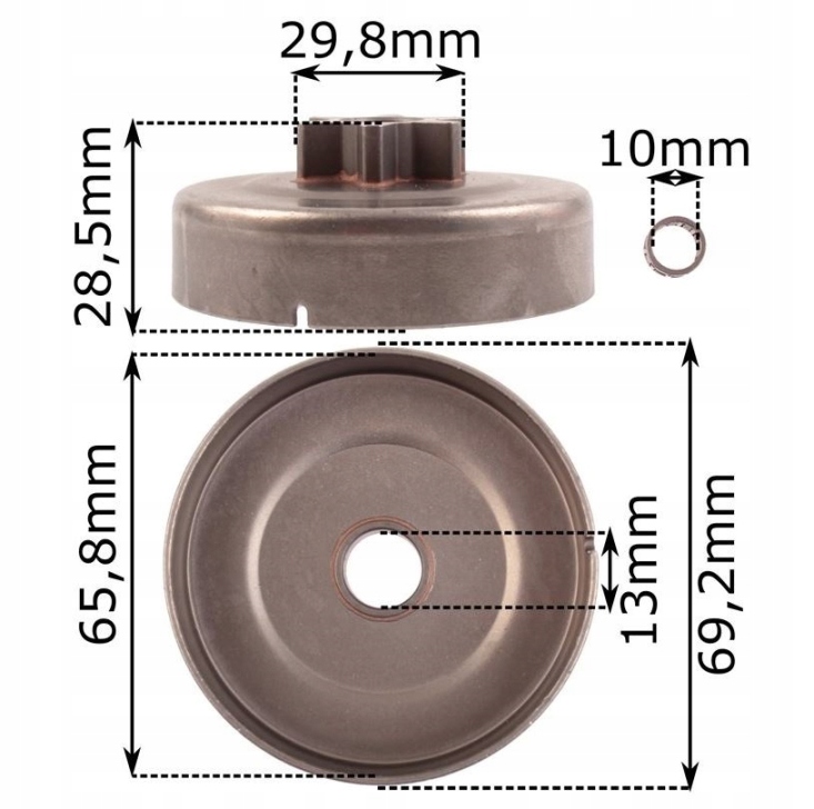 KOSZ BĘBEN SPRZĘGŁA KOMPLETNY STIHL MS 170 180 230 231 250 69,2x65,8x28,5mm Kod producenta 101-005