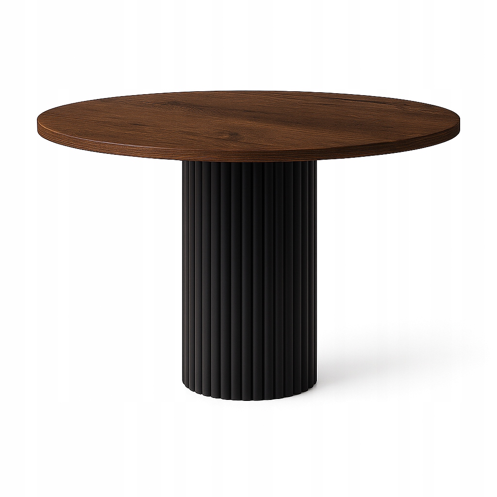 Kulatý stůl na kovových nohách, stůl Dub Lefkas 75 cm, Loftový stůl