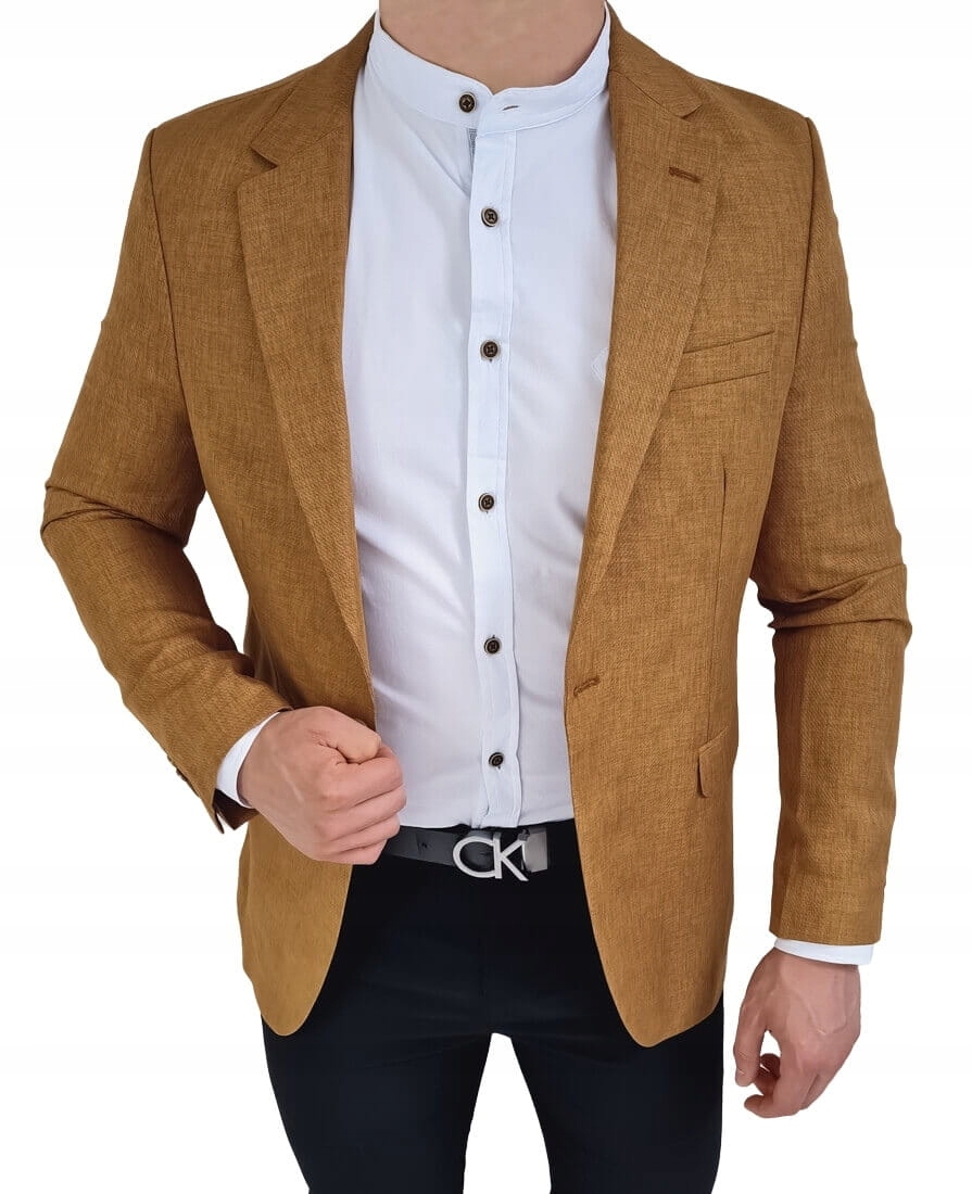 Marynarka meska karmelowa casual stylovy 3791 - 48