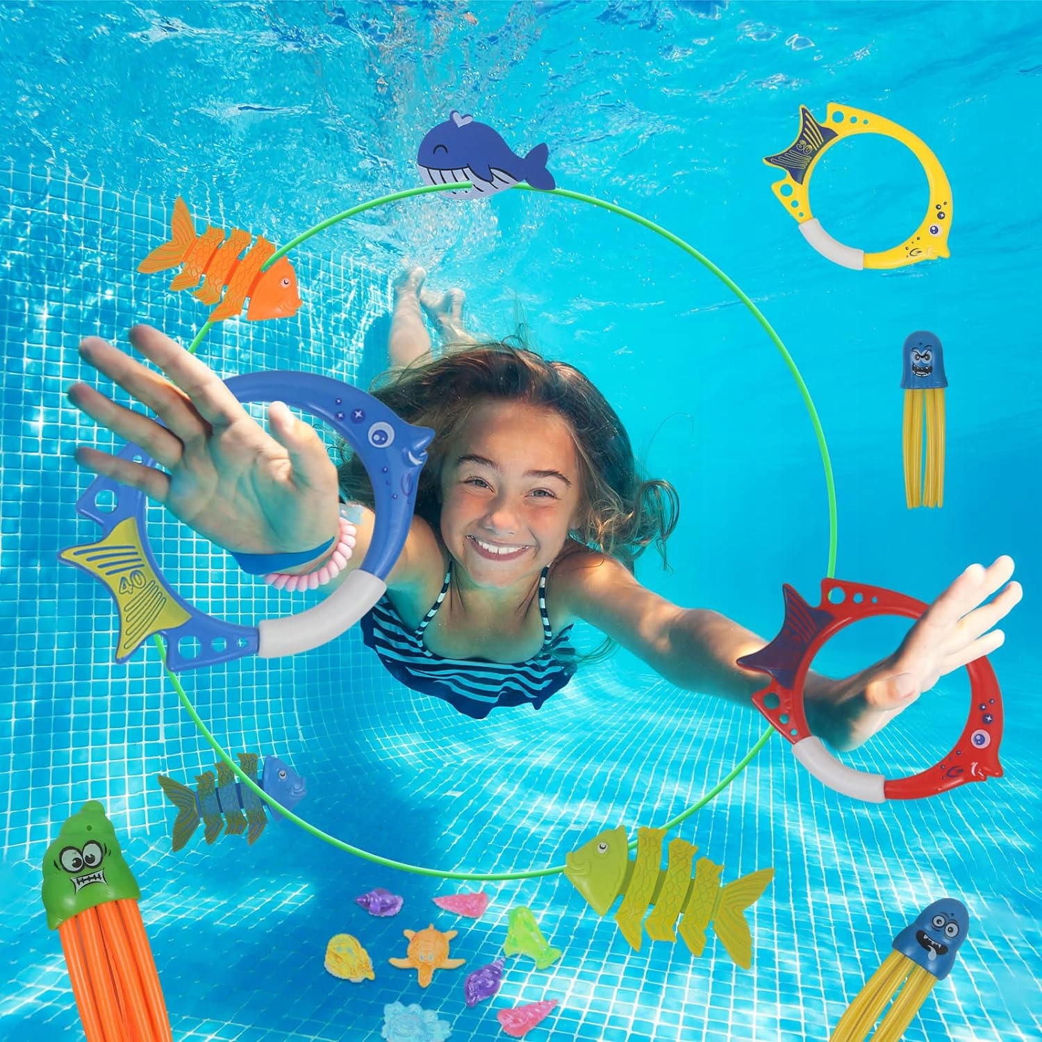 ZESTAW ZABAWEK DO NURKOWANIA MIX TRENING PŁYWANIA Marka inna