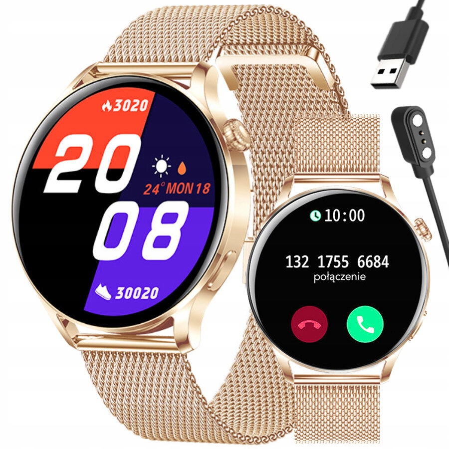 Smartwatch Damski Rubicon RNCE81 Wykonywanie Połączeń, Pulsoksymetr Gra