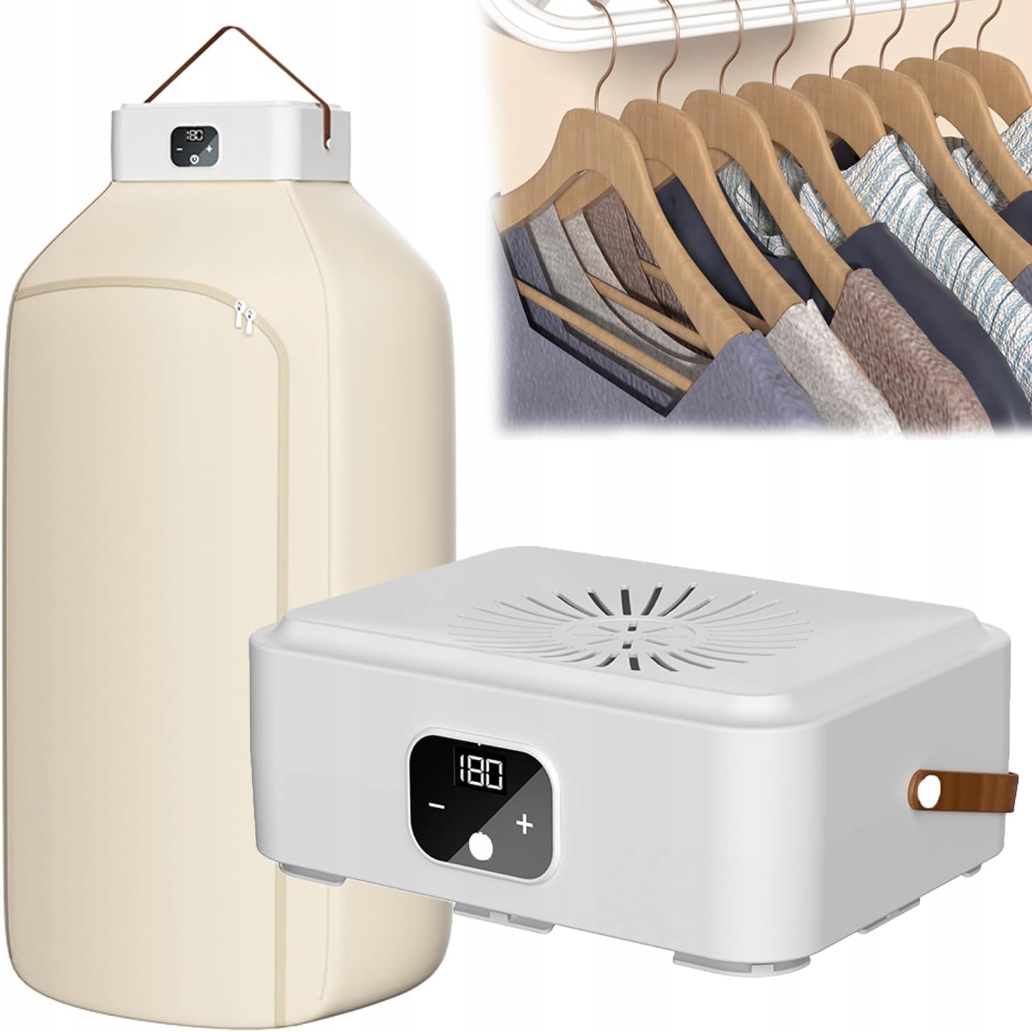 Levně Přenosný sušič Hooha , elektrický mini sušič, skládací s časovačem pro světlo