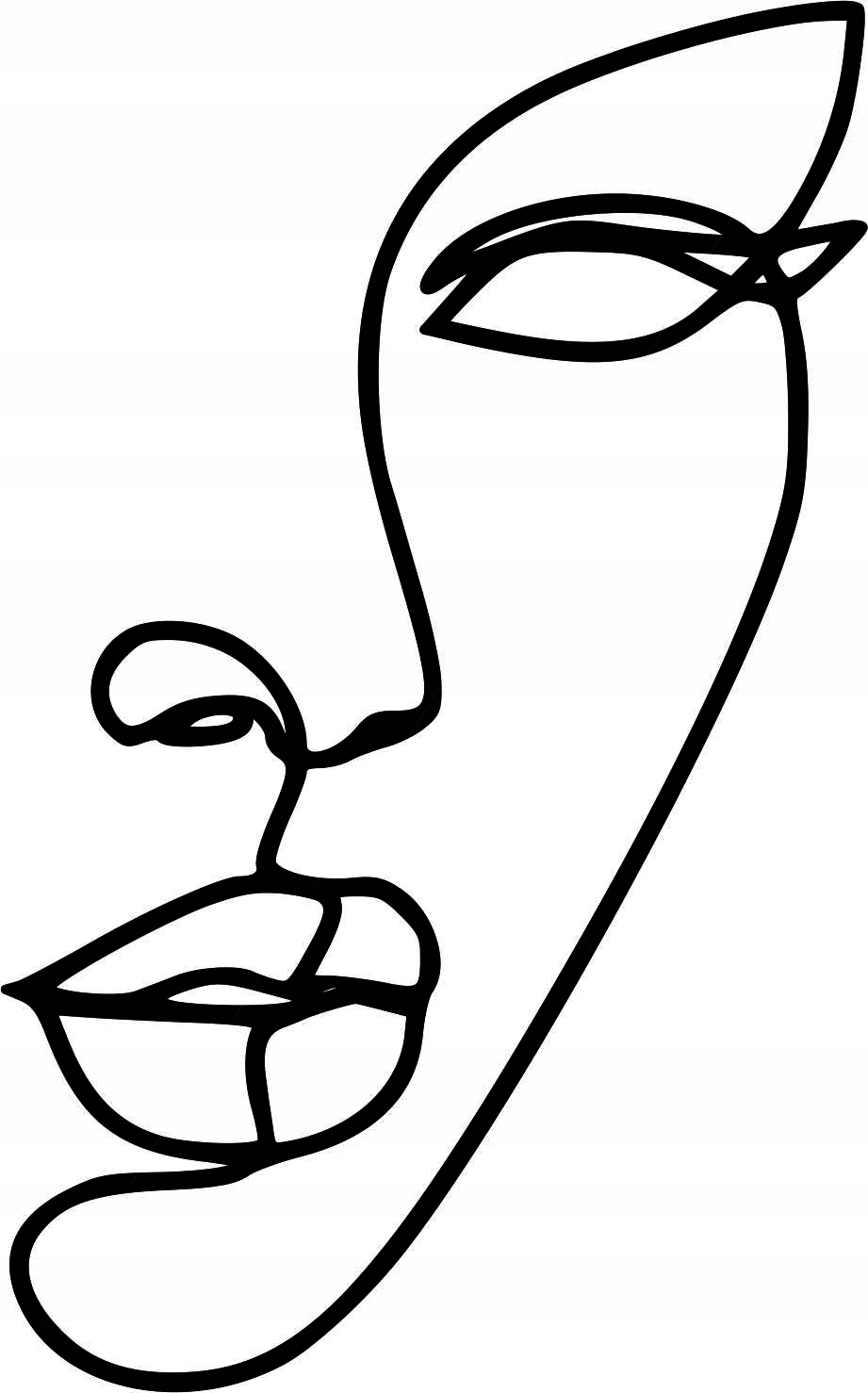 

Topper Na Bok Tortu Twarz Kobiety Rysy Czarny