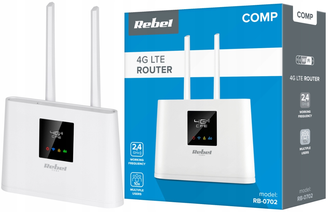 Bezdrátový router Rebel Sim Modem 4G Lte Wi-Fi 300 Mb/s Wan Lan