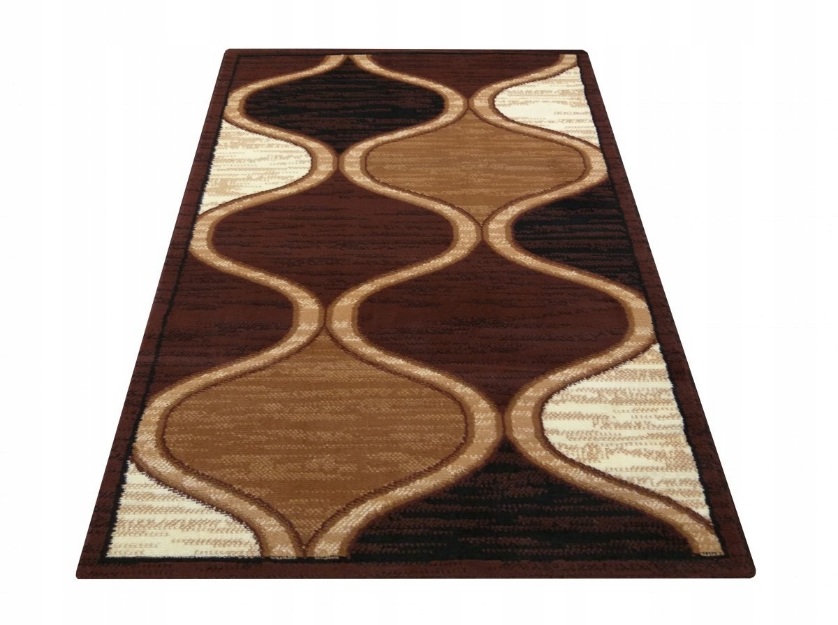 Dywan nowoczesny do salonu Klepsydra Brązowy Bcf Alfa 04 (n) 300x400 cm