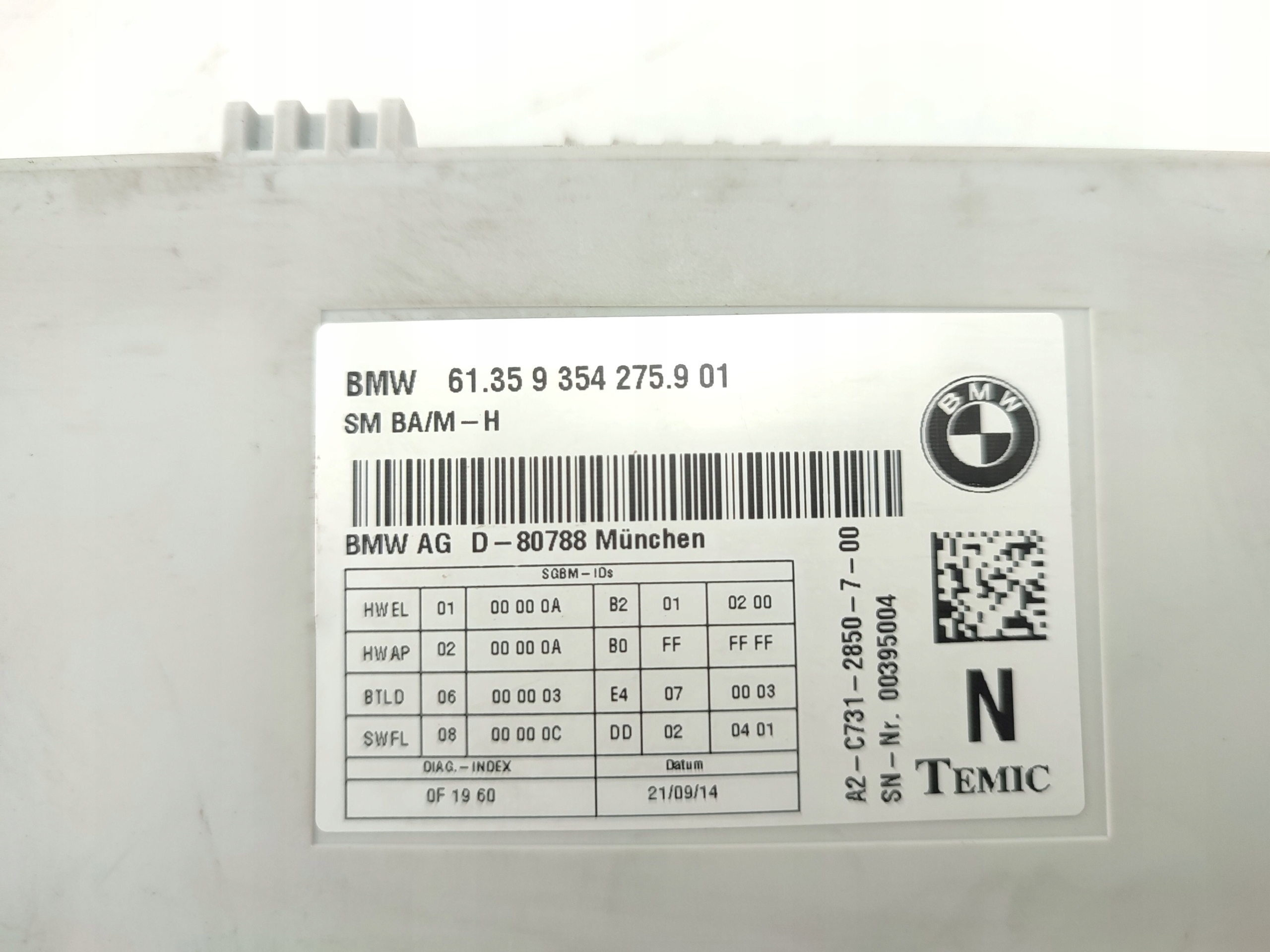 modul Bedienteil SITZ BMW 6 F13 9354275