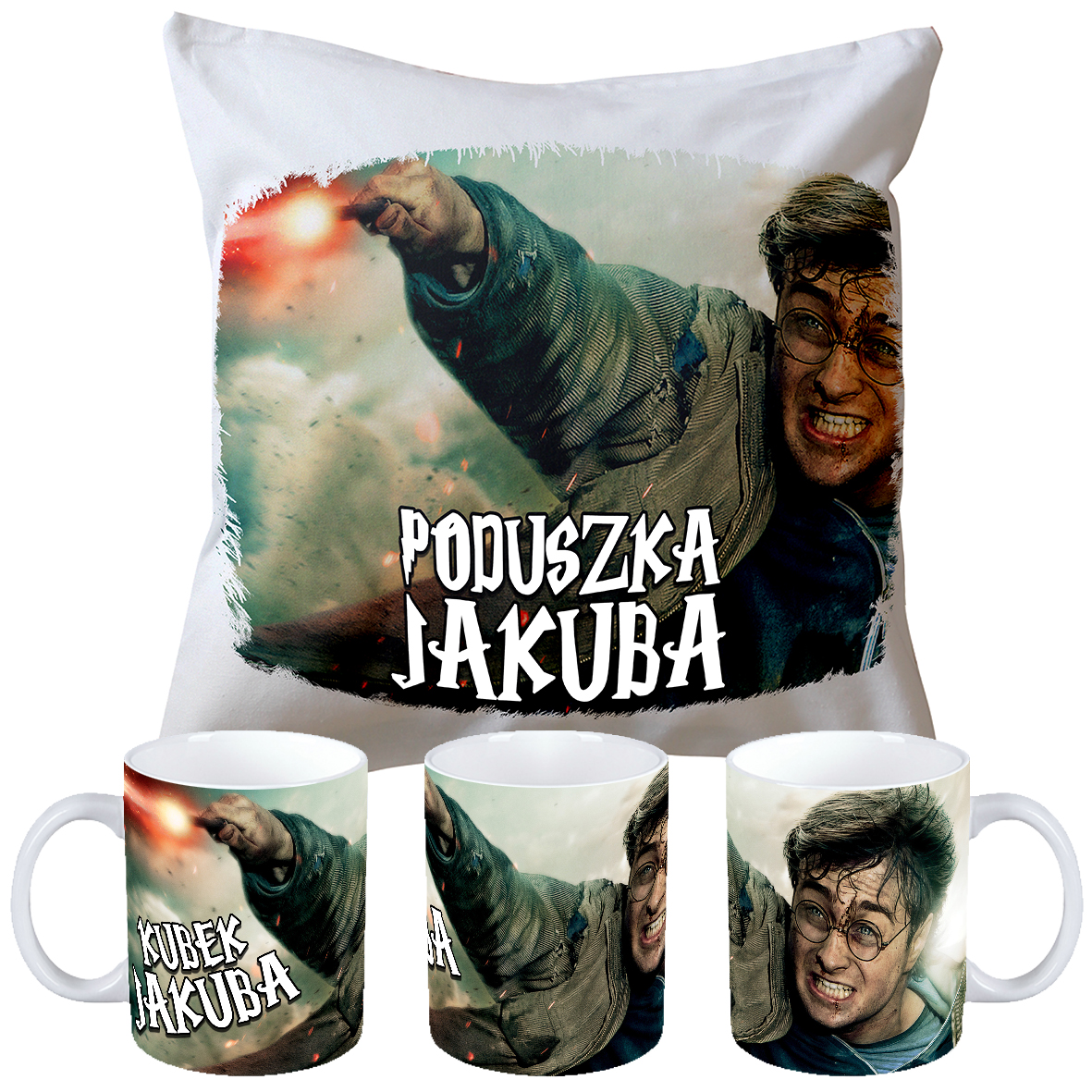 

Zestaw Kubek + Poduszka Harry Potter + Imię !