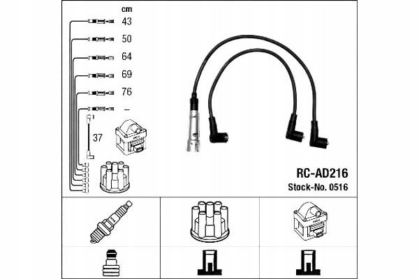 Ngk Sada Zapalovacích Kabelů Audi 100 200 80 9