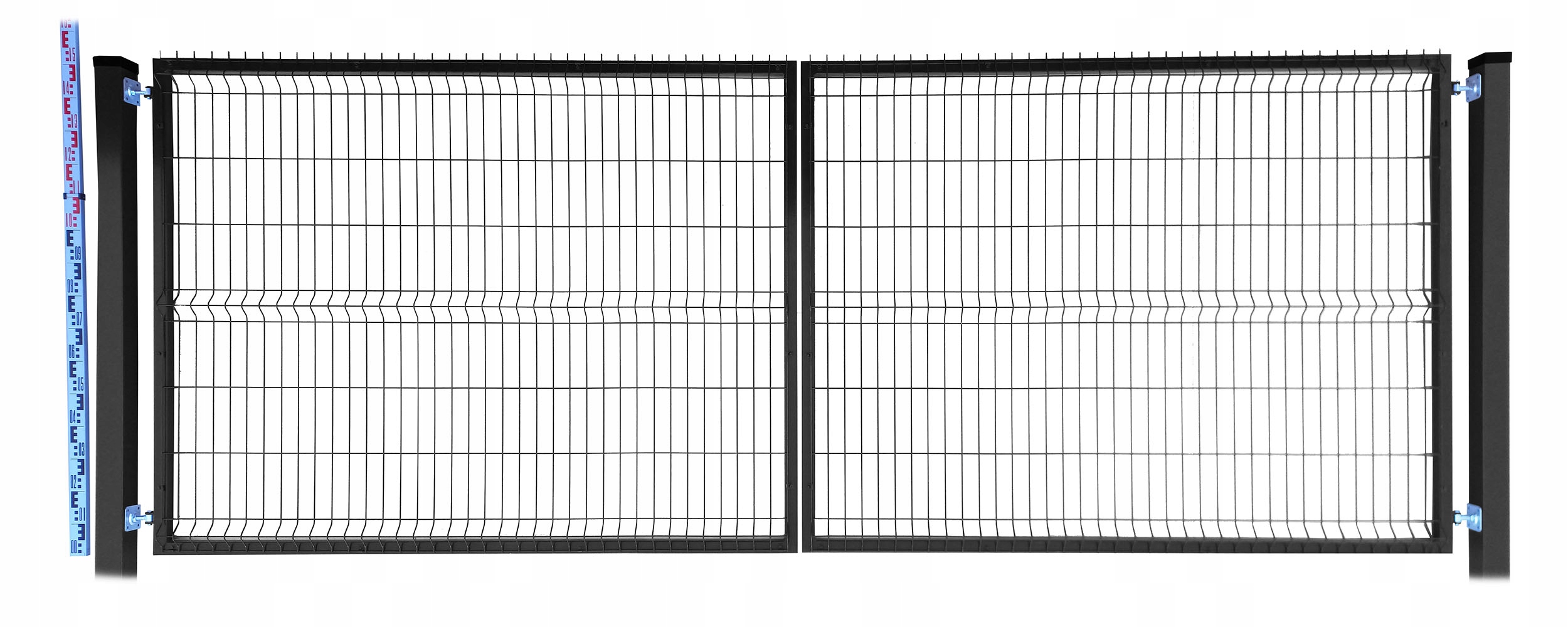 Panelová Brána 150 cm černá, dva sloupky RAL9005, dvoukřídlá, 153 cm