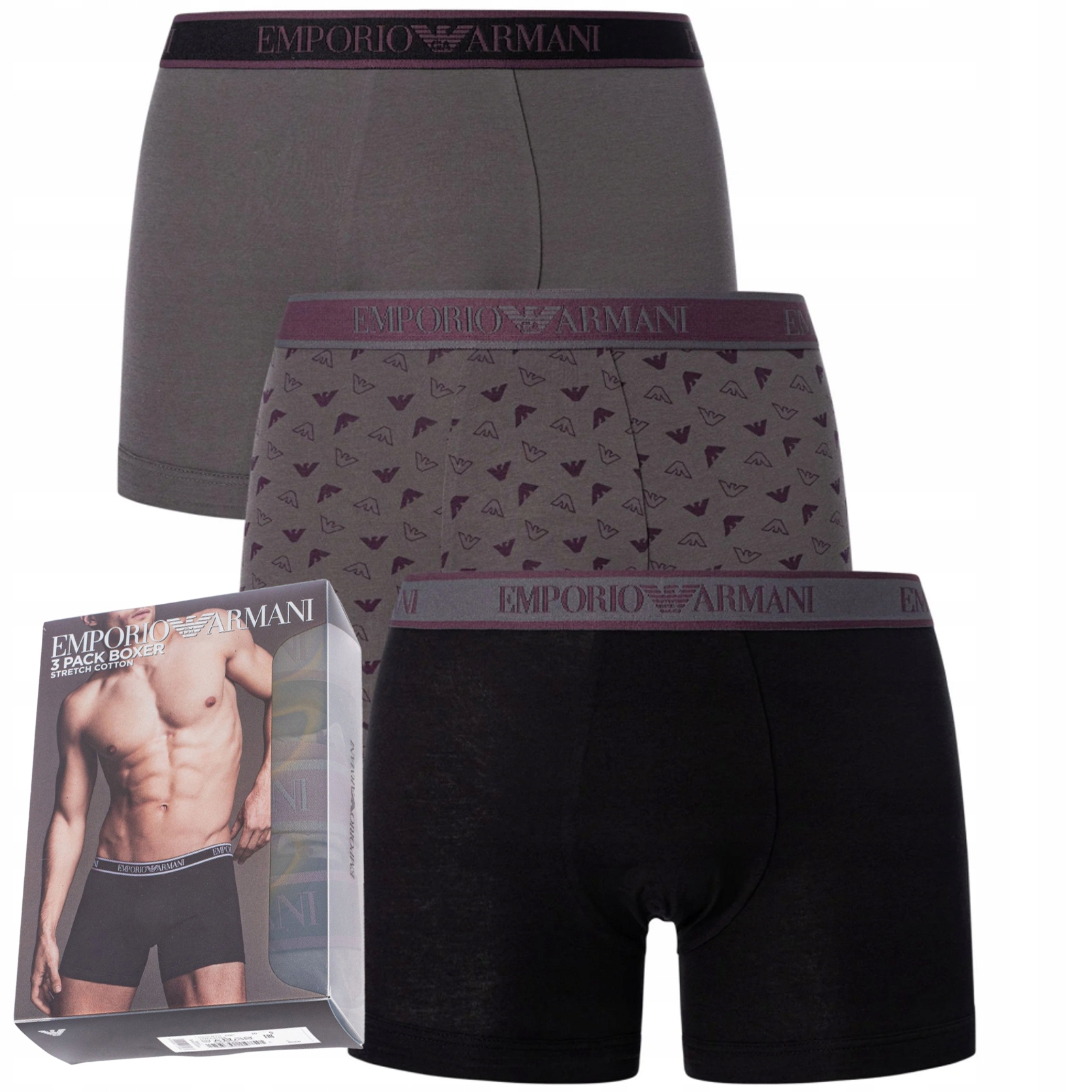 Emporio Armani boxerky slipy pánské komplet krabička 3 kusy XL
