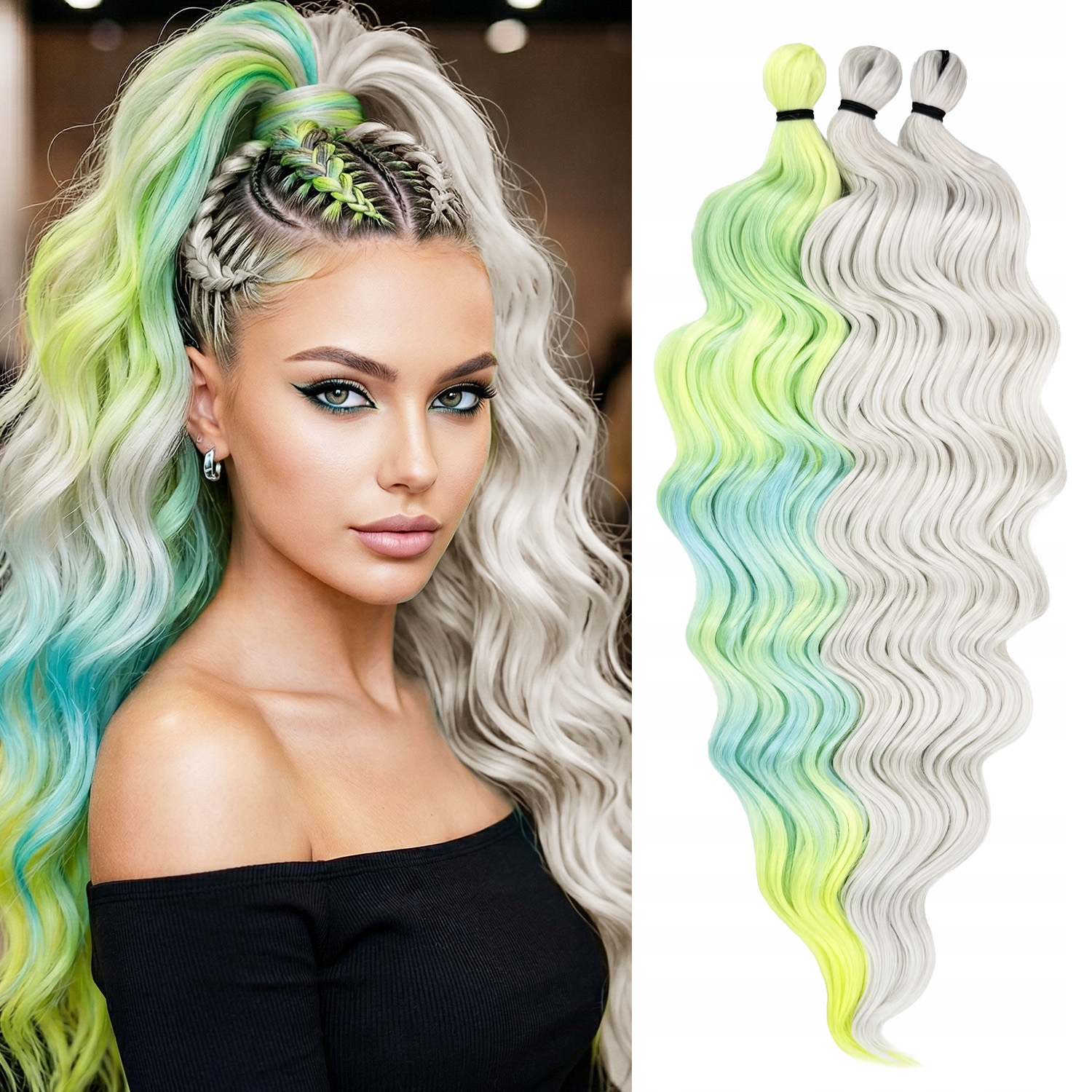 Syntetické vlasy Afroloki Pro Česání Anna Polar Colors #P/PL-BY03L&60OMG