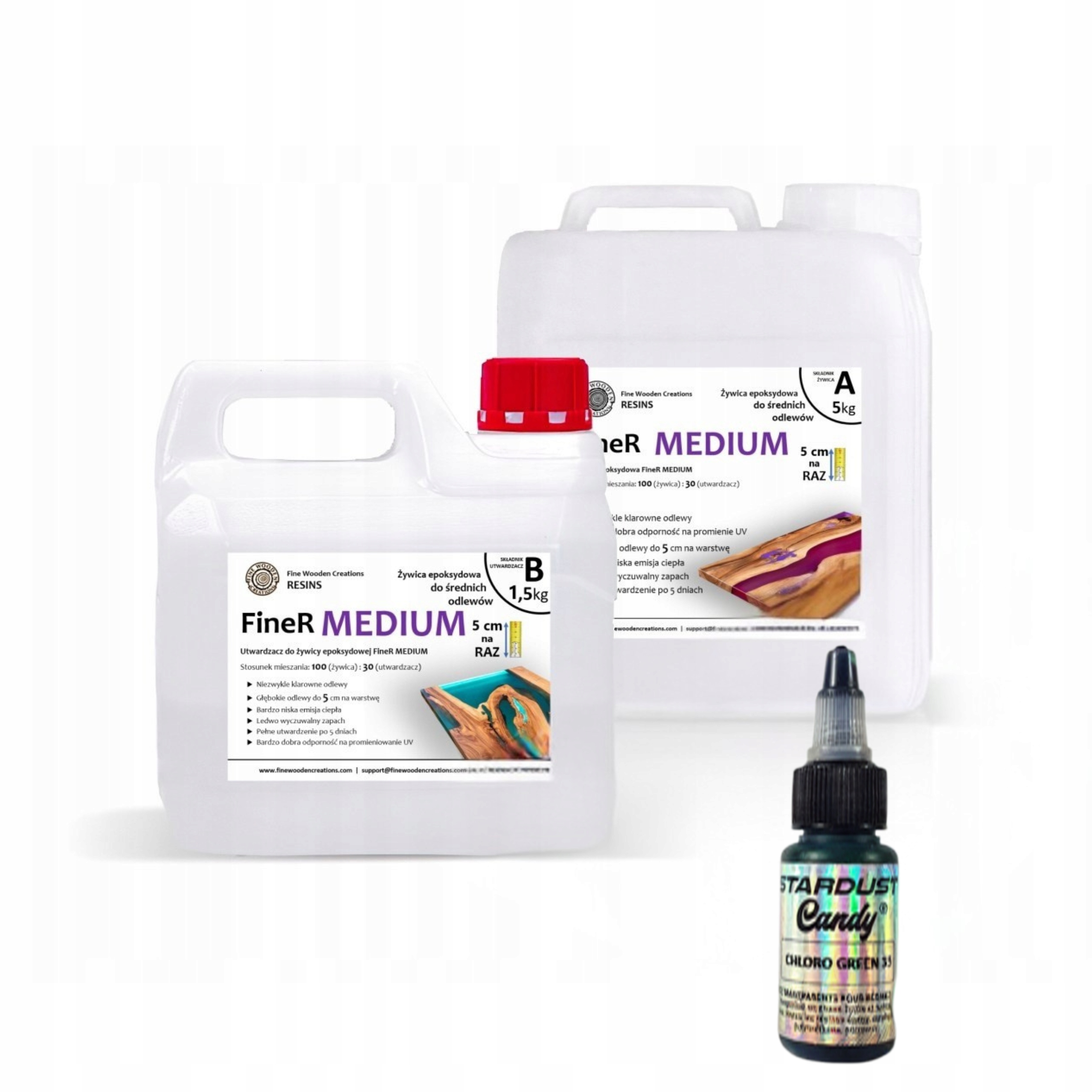 Epoxidová slévárenská pryskyřice FineR Medium 5 cm 5 kg Barvivo Stardust Zelená