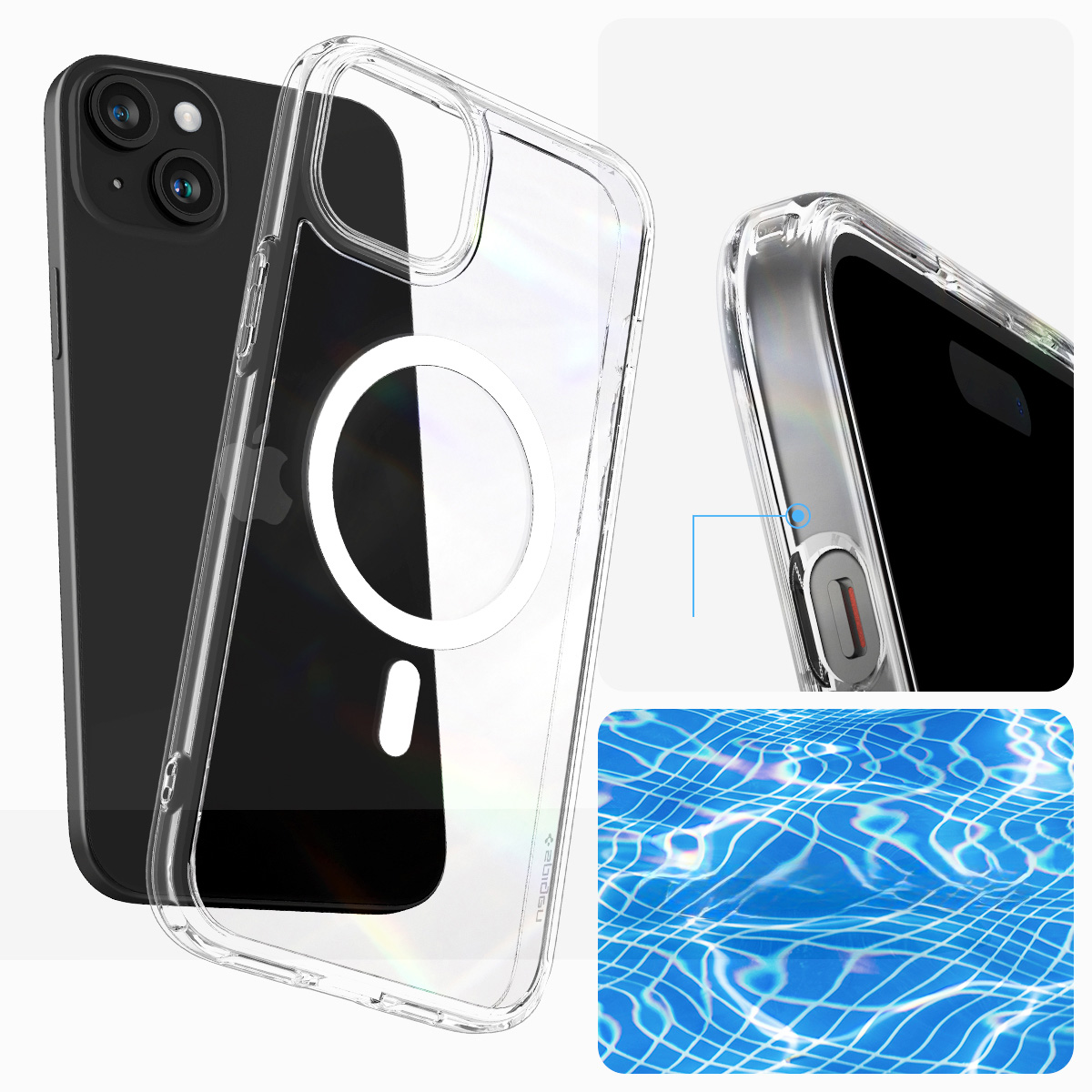 Spigen - Crystal Hybrid Magsafe Case For Apple Iphone 15 - White ACS06485