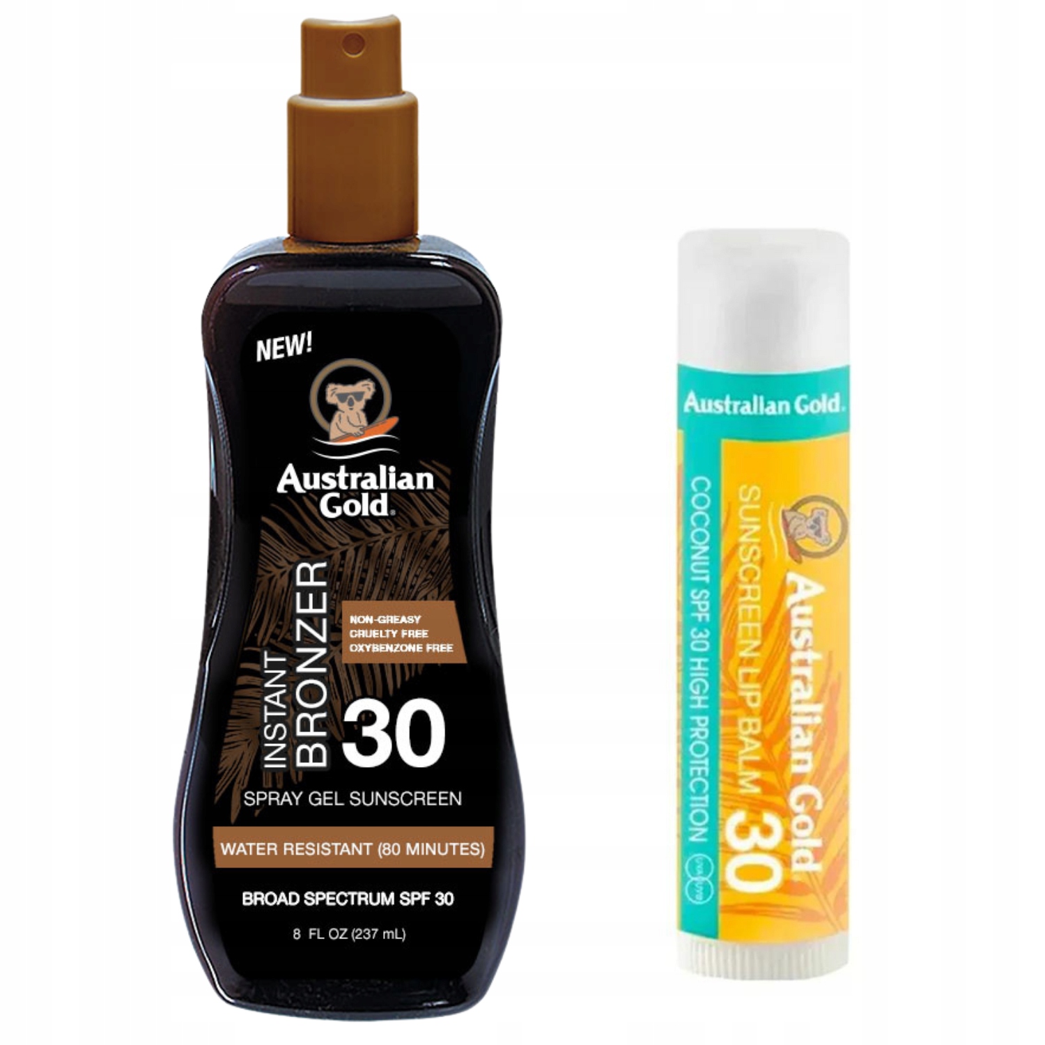 Australian Gold Sprejový gel SPF30 s bronzerem Ochranná rtěnka