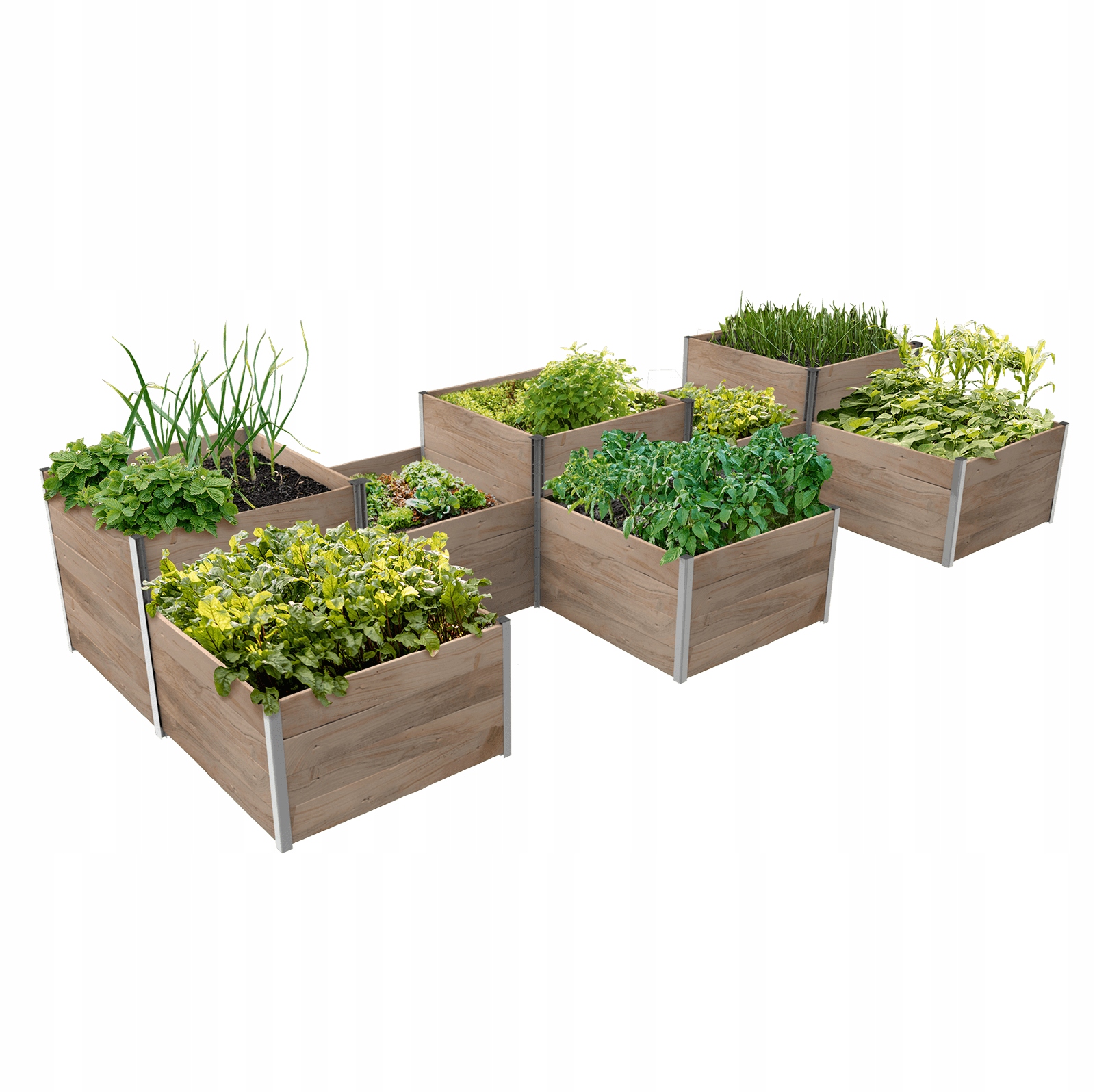 Modulárna vyvýšená vysoká záhonová záhradná skrinka 515x207x 2H E