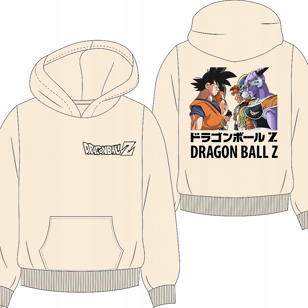 Pánská béžová Mikina Dragon Mikina Z Goku Anime, Klokanka S Kapucí M