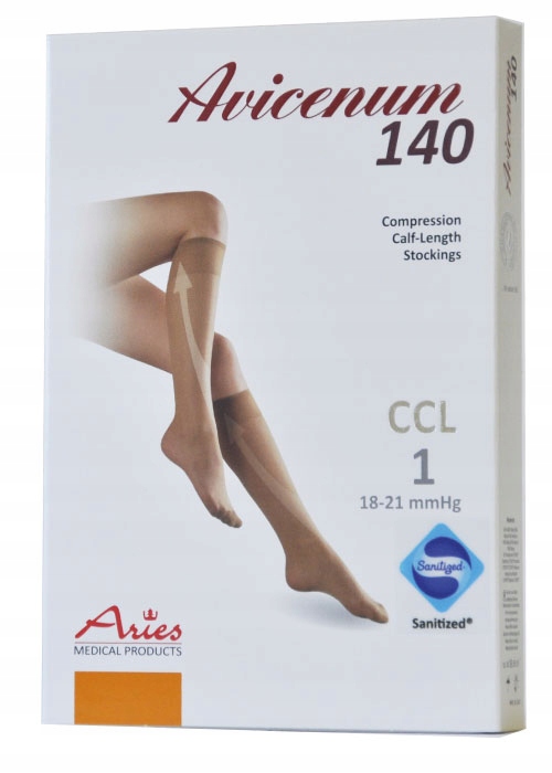 

Aries podkolanówki uciskowe cienkie 140 (L) czarne