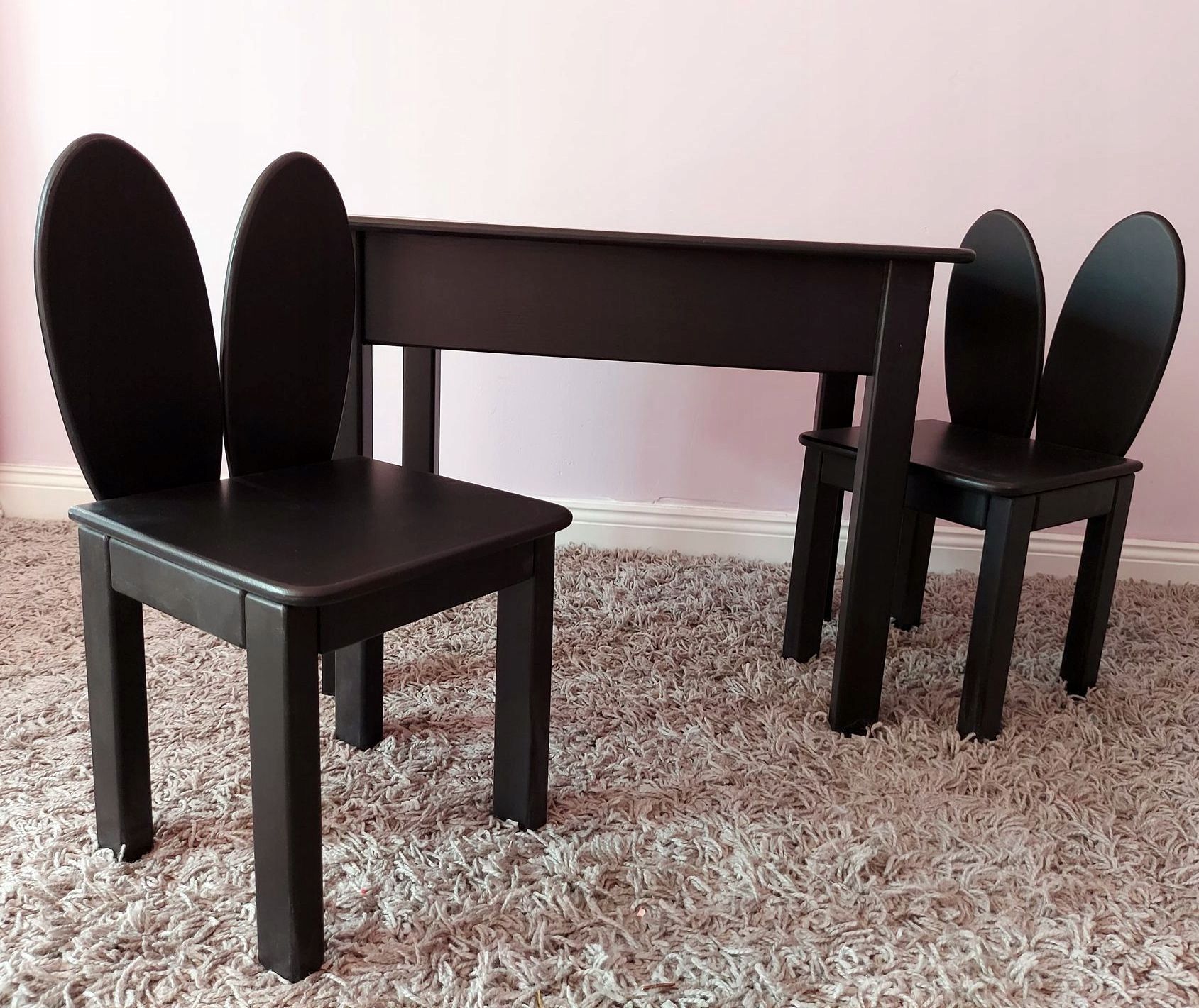 Stolik i dwa krzesełka dla dziecka drewno 92-116 Kolekcja 1