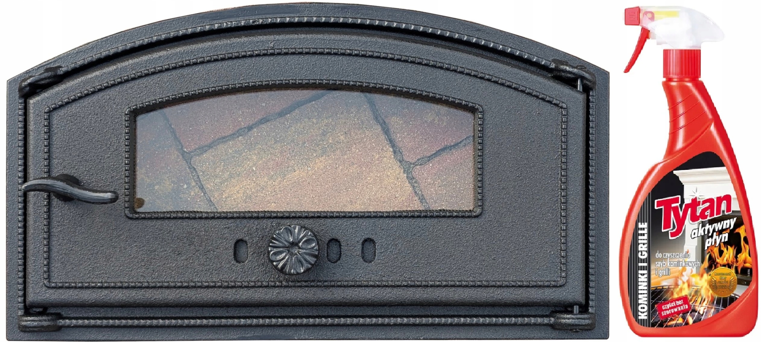 Drzwiczki żeliwne chlebowego piekarnika pieca pizza 48,6x27cm TYTAN DO SZYB