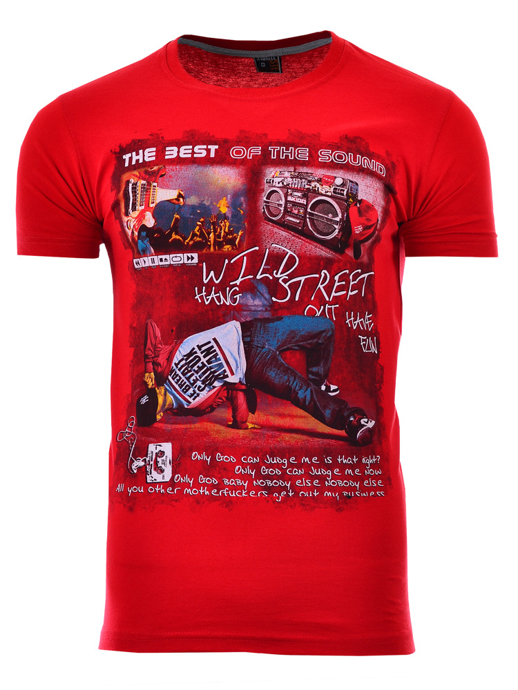 

L Koszulka T-shirt Wild Street Czerwona