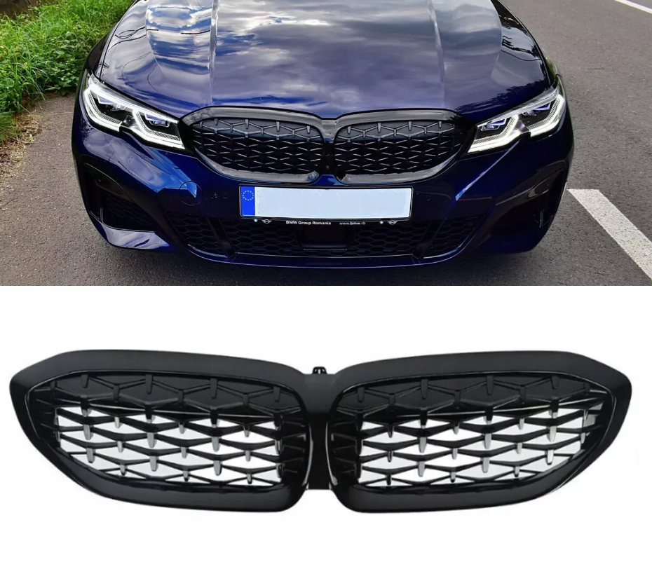 Predná Mriežka Nárazníka grilu nárazníka Čierny lesk Bmw G20 G21 2019-2022 Predlift Diamond