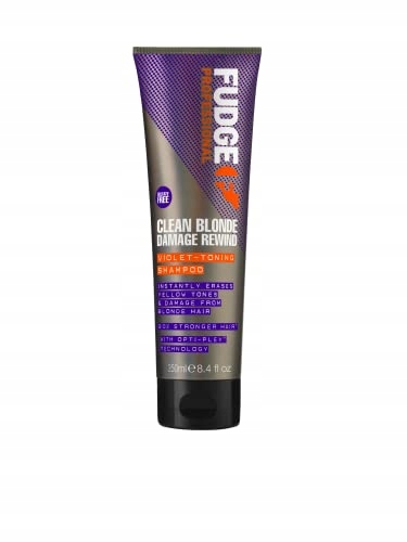 Fudge Professional Clean Blonde Damage Rewind Shampoo, Intense Purple Tonin