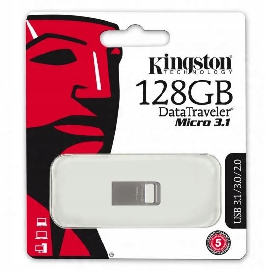 Kingston 128 Gb DTMC3 Mini Pendrive Usb 3.1 Metalowy Z Oczkiem Mały