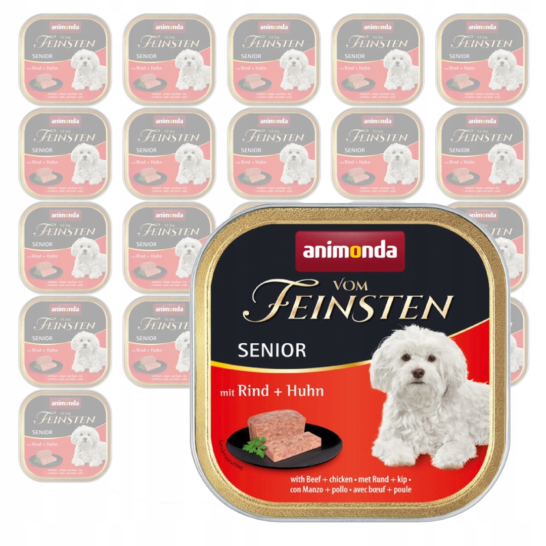 Levně Animonda Vom Feinsten Senior 22x150g Vlhké Krmivo pro psy Hovězí kuřecí maso