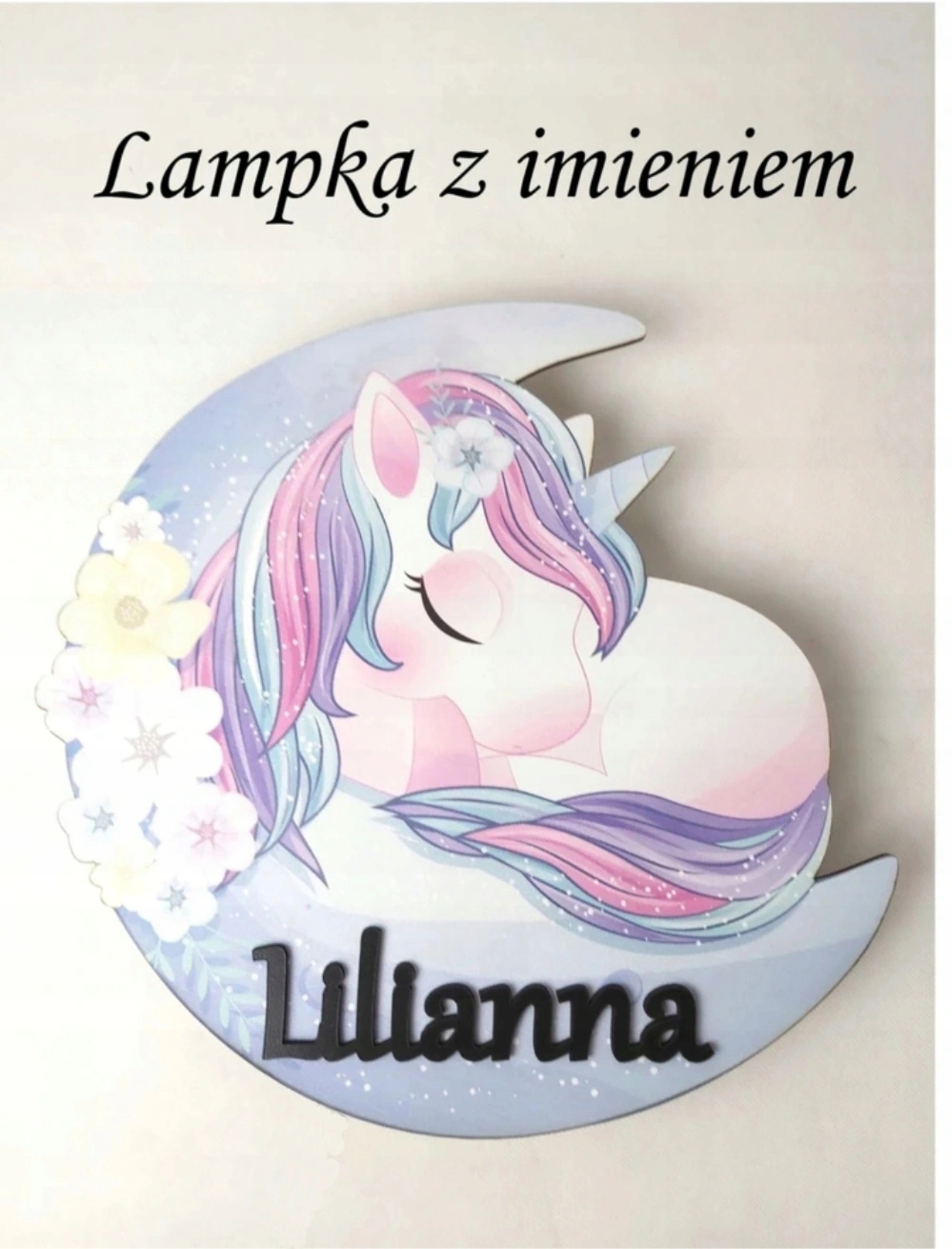 Lampka dla dzieci księżyc jednorożec kucyk na prąd