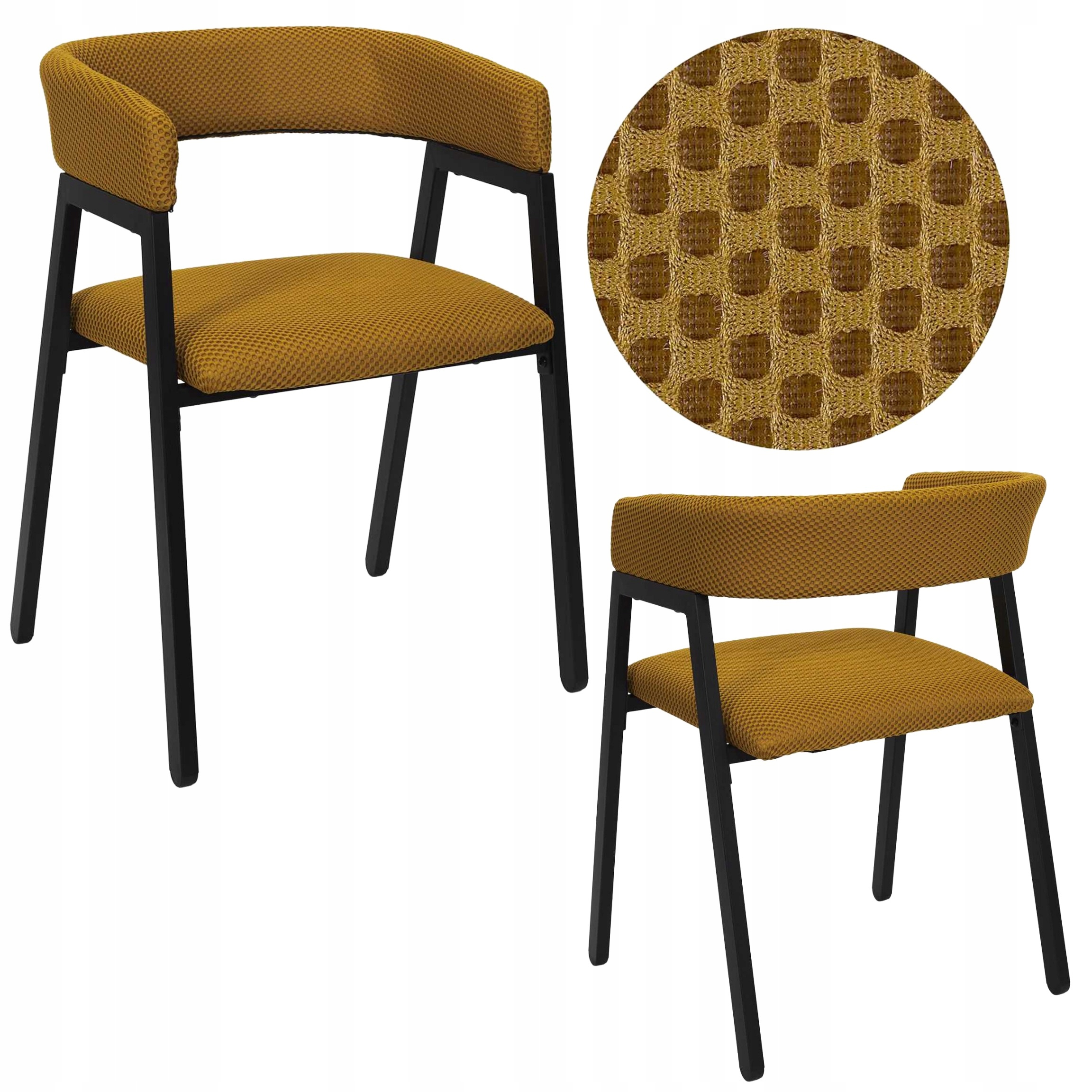 Moderná čalúnená Stolička Nesto medová do jedálne a obývačky Kuchyňa Loft